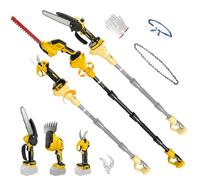 Motosega telescopica a batteria, tagliasiepi e cesoie da potatura, set combinato compatibile con Dewalt 20 V, set di attrezzi da potatura estensibile per tagliare rami e alberi (senza batteria)