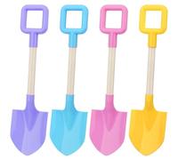 Mototo 4 pale da spiaggia da 40,6 cm, grandi vanghe da spiaggia multicolore con manico in legno, pala in plastica per scavare spiaggia, sabbiera, neve, giardino, set di giocattoli per bambini e adulti
