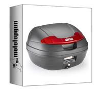 MOTOTOPGUN givi bauletto e340n2 monolock vision nero 34 lt + attacco compatibile con keeway v 302 c 2023 2024 e340n2 + sr9106