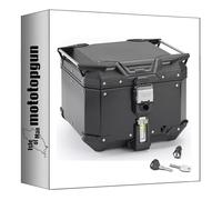 MOTOTOPGUN givi bauletto monokey trekker outback evo smart alluminio nero 42 lt 6kg + attacco compatibile con moto guzzi v85 tt 2019 2020 2021 2022 2023 obkev42b + slr101 + sra8203