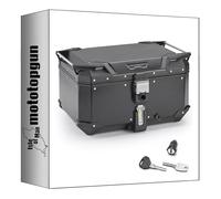 MOTOTOPGUN givi bauletto monokey trekker outback evo smart alluminio nero 58 lt 6kg + attacco compatibile con moto guzzi v85 tt 2019 2020 2021 2022 2023 obkev58b + slr101 + sra8203