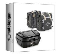 MOTOTOPGUN givi bauletto trk52b + borse laterali grt709b trekker canyon nero 122 lt + atacco compatibile con honda nc 750 x/dct 2014 2015 trk52b + grt709b + te1111 + 1111fz + m5