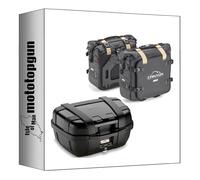 MOTOTOPGUN givi bauletto trk52b + borse laterali grt720b trekker canyon nero 102 lt + atacco compatibile con honda nc 750 x/dct 2014 2015 trk52b + grt720b + te1111 + 1111fz + m5