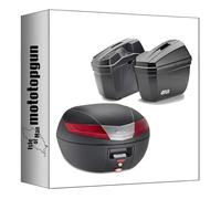 MOTOTOPGUN givi bauletto v40n + valigie laterali e22n nero 84 lt + attacco compatibile con honda cb 500 x 2019 2020 2021 2022 2023 v40n + e22n + plo1171mk + sr1171 + m5