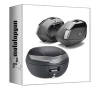 MOTOTOPGUN givi bauletto v40nt + valigie laterali v35nt nero tech 110 lt + attacco compatibile con moto guzzi v100 mandello 1000 2022 2023 2024 v40nt + v35nt + plx8207 + sr8207 + m5