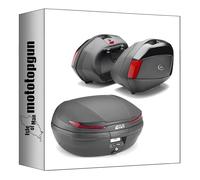 MOTOTOPGUN givi bauletto v45n + valigie laterali v35n arena nero 110 lt + attacco compatibile con honda nc 750 s 2016 2017 2018 2019 2020 v45n + v35n + plx1146 + 1146fz + m5