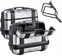 MOTOTOPGUN givi trekker trk33pack2+pl1146+1146kit valigie laterali + portavaligie monokey 33 litri compatibile con honda nc 750 x 2016 2017 2018 2019 2020