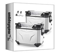 MOTOTOPGUN givi valigie laterali obkev37aal+obkev37aar monokey cam-side trekker outback evo smart alluminio anodizzato + serratura 74 lt + attacco compatibile con bmw r 1250 gs 2019 2020 2021 2022