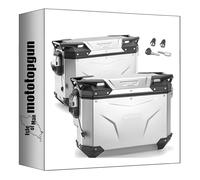 MOTOTOPGUN givi valigie laterali obkev37aal+obkevs33aar monokey cam-side trekker outback evo smart alluminio anodizzato + serratura 70 lt + attacco compatibile con bmw r 1250 gs adventure 2021 2022