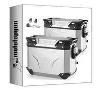 MOTOTOPGUN givi valigie laterali obkev44aal + obkev44aar monokey cam-side trekker outback evo smart alluminio anodizzato + serratura 88 lt + attacco compatibile con bmw r 1250 gs 2019 2020 2021 2022