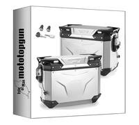 MOTOTOPGUN givi valigie laterali obkev44aal+obkevs33aar monokey cam-side trekker outback evo smart alluminio anodizzato + serratura 77 lt + attacco compatibile con bmw r 1200 gs 2013 2014 2015 2016