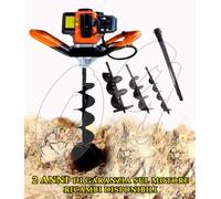 MOTOTRIVELLA A SCOPPIO 52 CC KIT PUNTE TRIVELLA 10/15/20 CM + PROLUNGA 40 cm