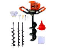 Mototrivella a scoppio 58cc 4,5CV Con 3 Punte Ø100mm, 150mm, 200mm Trivella a scoppio con motore da 2 tempi mototrivella trivellatrice da giardino e campi, utilizzo professionale e fai da te
