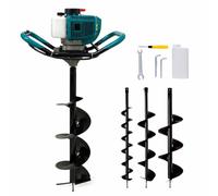 Mototrivella a Scoppio Motore 2 Tempi 68cc 2.5CV con 3 Punte intercambiabili da Ø 100, 150, 200 mm Trivella Trivellatrice da Giardino e campi, Utilizzo Professionale e Fai da te