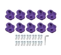 MOTOULAX 10 Pezzi di Arrampicata Roccia Sostiene PE Ergonomico Confortevole Sensazione della Mano che Trepano le Manopole della Parete di Roccia per Esterno (Viola)