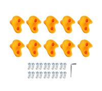 MOTOULAX 10 Pezzi di Arrampicata Roccia Sostiene PE Ergonomico Confortevole Sensazione della Mano che Trepano le Manopole della Parete di Roccia per Esterno (Giallo)