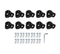 MOTOULAX 10 Pezzi di Arrampicata Roccia Sostiene PE Ergonomico Confortevole Sensazione della Mano che Trepano le Manopole della Parete di Roccia per Esterno (Nero)