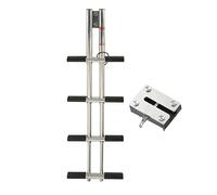 MOTOULAX Scaletta telescopica a 4 passi, Yacht Marino, Scala per barca in acciaio inox per piscina, pieghevole e antiruggine