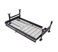 MOTOULAX Scolapiatti grande a 2 ripiani, estensibile a doppio strato, con vassoio antigoccia, per cucina, nero