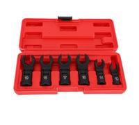 MOTOULAX Set di 6 chiavi a pedale di corvo, 12 mm-19 mm, testa flessibile 180, manico corto, design a 6 punti, custodia in plastica, per spazi ristretti, linee iniettori di carburante