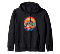 Motown Detroit City Skyline Vintage Inspired 70s Lovers Felpa con Cappuccio