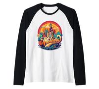 Motown Detroit City Skyline Vintage Inspired 70s Lovers Maglia con Maniche Raglan