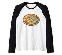 Motown Groovy 60s 70s Tie Dye Detroit Music Vintage Inspired Maglia con Maniche Raglan