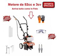 Motozappa 52cc raggio 30cm motocoltivatore a scoppio 2 tempi