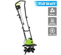Bakaji Motozappa per Orto Elettrozappa Potenza 750W Zappatrice Zappa a Motore Elettrica 4 Lame da 20cm Larghezza Lavoro 32cm Velocità 380 rpm con Manico Ergonomico Coltivazione Giardino