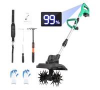 Motozappa a Batteria con Tracolla & Display Digitale | Motore Brushless 500W | Larghezza 23cm | Compatibile Batterie Makita 18V & DeWalt 20V | Motocicletta elettrica senza fili 21 V