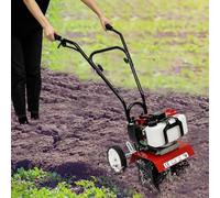 Motozappa a benzina, 1,9 KW 52 CC fresa da giardino a benzina con serbatoio del carburante, fresa da giardino elettrica compatta per fattorie, parchi, giardini, cortili, campi, piani, bacini, giardini
