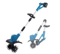 Motozappa elettrica a batteria, motozappa elettrica da 775W, motozappa senza spazzole da 330giri/min, coltivatore da giardino con manico rimovibile e 2 batterie, larghezza 200mm