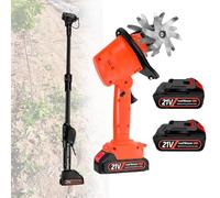 Motozappa Elettrica Da Giardino 21 V, Piccola Motozappa Da Giardino Con Batteria Al Litio, Profondità Di Lavoro 10 Cm, Motozappa Per Coltivare Il Terreno,With1.3mExtension-2batteries