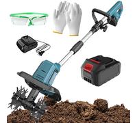 Motozappa Elettrica Da Giardino Con Batteria E Asta Telescopica, Piccola Motozappa E Coltivatore - Profondità Di Lavoro 22cm/larghezza Di Fresatura 30cm, Per Prato E Cortile Di Fattoria
