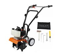 Motozappa motocoltivatore zappatrice con motore a scoppio 2 tempi da 52 cc e con larghezza del raggio di lavoro di 300 mm e profondità di 150 mm zappatrice per terreno orto