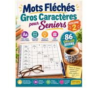 Mots Fléchés Gros Caractères pour Seniors: 86 grilles force 2 avec solutions | Très gros caractères et grandes cases | Livre de jeux facile pour ... | Grand format 21,6 x 27,9 cm | Idée cadeau