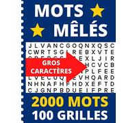 Mots Mêlés: adultes gros caractères | 2000 MOTS CACHÉS | GRAND FORMAT 21,5 x 27,94 cm | 100 GRILLES AVEC SOLUTIONS | Idéal pour les seniors