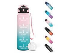 Motswedi Borraccia 0.5 litri, Borraccia Palestra, a Prova di Perdite, Bottiglia acqua, Con Marca Temporale, Borracce per Scuola, Yoga, Sport, Viaggi - Rosa&Ciano