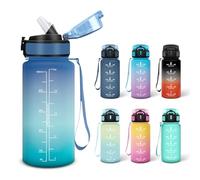 Motswedi Borraccia, 0.5L Senza BPA, Borraccia con Cannuccia, Adatto Gassato, Borraccia Motivazionale, A Prova di Perdite, Bottiglia Acqua, Borraccia Acqua per Scuola, Palestra - Verde brillante