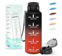 Motswedi Borraccia 1,5 litri, con Cannuccia, Borraccia Palestra, Facile da Aprire, Bottiglia acqua, a Prova di Perdite, Borracce, per Palestra, Yoga, Ufficio, Trekking, Fitness, Nero Rosso