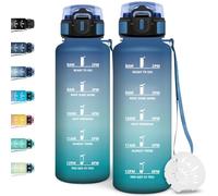 Motswedi Borraccia 1,5 litri, Riutilizzabile, Borraccia Palestra, a Prova di Perdite, Bottiglia Acqua, Facile da Trasportare, Borracce, per Sport, Ciclismo, Palestra, Ufficio, Running, Verde & Blu