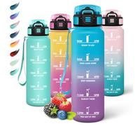 Motswedi Borraccia 1 litro, a Prova di Perdite, Borraccia con Cannuccia, Reutilizables, Bottiglia Acqua, Senza BPA, Borracce per Scuola, Palestra, Ufficio, Yoga, Sport, Blu Viola