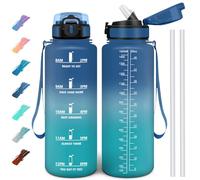 Motswedi Borraccia 1 Litro, Borraccia Palestra, a Prova di Perdite Bottiglia acqua, Include Spugna di Pulizia, Motivazionale Bottiglia Plastica 1l - Porpora & Nero Puro
