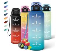 Motswedi Borraccia 1500ml, a Prova di Perdite, Borraccia con Cannuccia, Reutilizables, Bottiglia Acqua, Senza BPA, Borracce per Scuola, Palestra, Ufficio, Yoga, Sport, Blu Verde