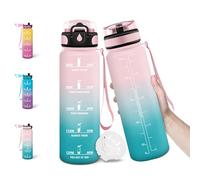 Motswedi Borraccia, 1500ML Senza BPA, Borraccia Palestra, Design della Serratura a Prova di Perdite, Bottiglia Motivazionale, Con Marca Temporale, Bottiglia per Ufficio, Stadio, Palestra - Rosa&ciano