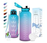 Motswedi Borraccia 1500ml, Senza BPA, Borraccia Palestra, Prova di Perdite, Borraccia Motivazionale, con Filtro, Borraccia Sportiva, Bottiglia Acqua per Scuola, Palestra, Ufficio, Yoga, Blu Viola