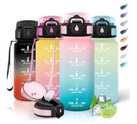 Motswedi Borraccia Bambini, 500ml a Prova di Perdite, Borraccia con Cannuccia, senza BPA, Borracce, Con 2 Tappi, Bottiglia Acqua, Borracce Bambini, Per Scuola, Ufficio, Sport, Rosa Verde