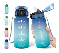 Motswedi Borraccia Bambini, 500ml a Prova di Perdite, Borraccia con Cannuccia, senza BPA, Borracce, Con 2 Tappi, Bottiglia Acqua, Borracce Bambini, Per Scuola, Ufficio, Sport, Blu Verde