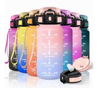 Motswedi Borraccia Bambini, 500ml con Filtro, Borraccia Motivazionale, a Prova di Perdite, Bottiglia Acqua, Riutilizzabile, Borracce Bambini per Capretti, Adulto, Palestra, Yoga, Rosa & Azzurro