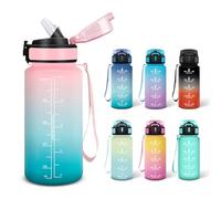 Motswedi Borraccia con Cannuccia, 0.5L Senza BPA, Adatto Gassato, Borraccia Motivazionale, A Prova di Perdite, Bottiglia Acqua, per Scuola, Palestra, Campeggio - Rosa&ciano